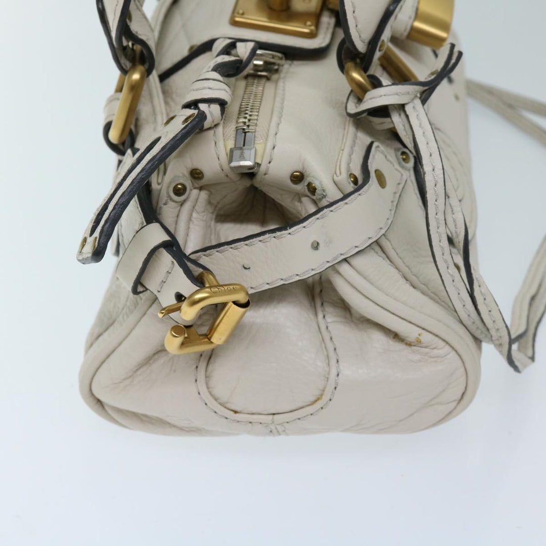 Chloe Paddington Hand Bag Leather White ep3847