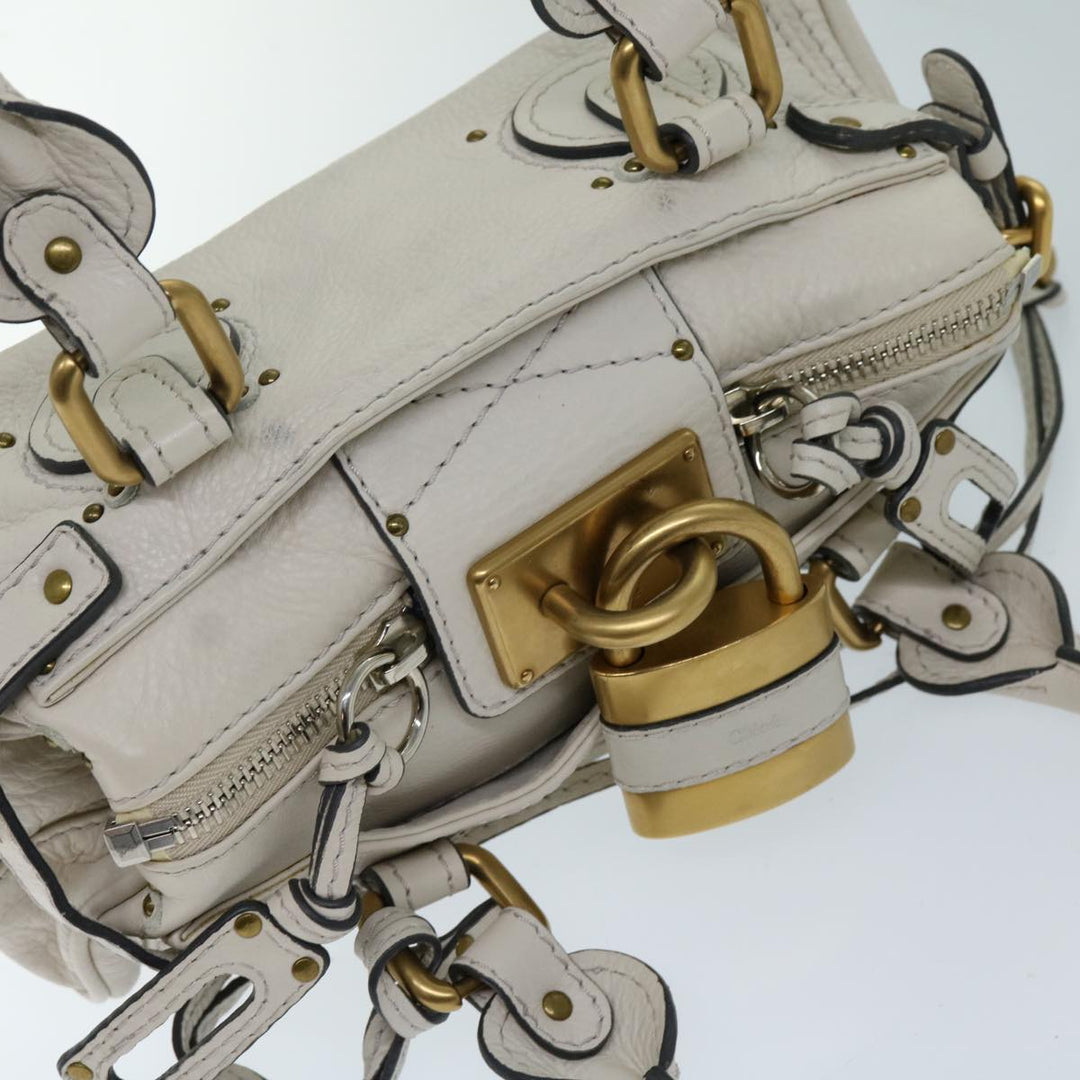 Chloe Paddington Hand Bag Leather White ep3847