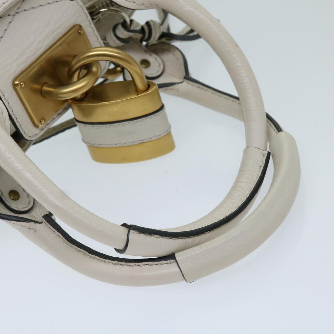 Chloe Paddington Hand Bag Leather White ep3847