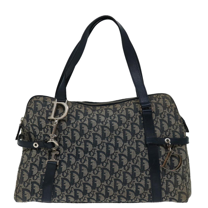 CHRISTIAN Top quality Dior Trotter Canvas Mini Boston Bag Boston Bag Navy Auth ep3851