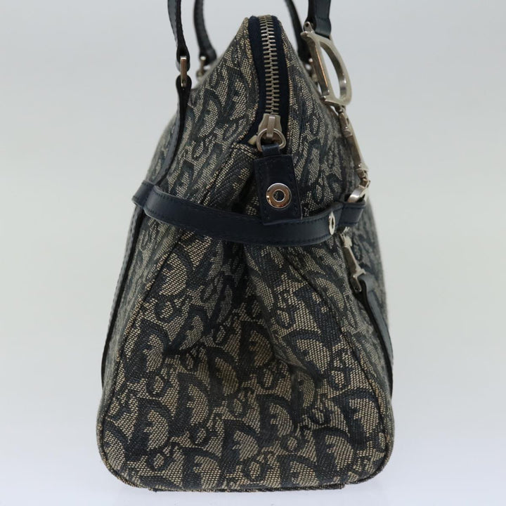 CHRISTIAN Top quality Dior Trotter Canvas Mini Boston Bag Boston Bag Navy Auth ep3851
