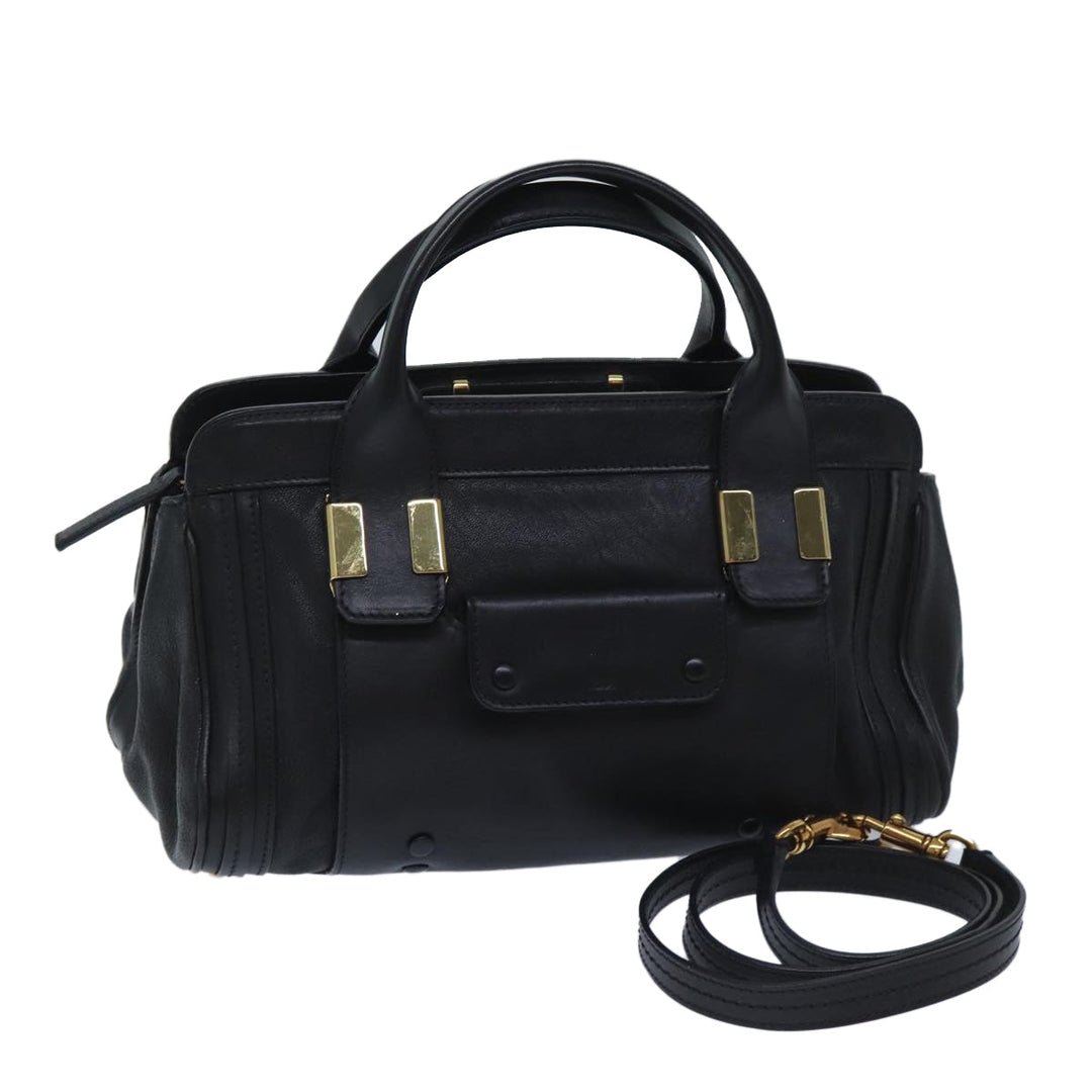 Chloe Hand Bag Leather 2way Black ep3855