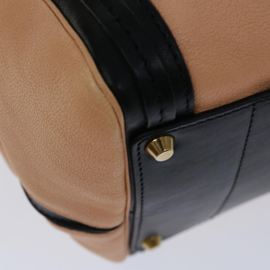 Chloe Hand Bag Leather 2way Black Beige ep3901