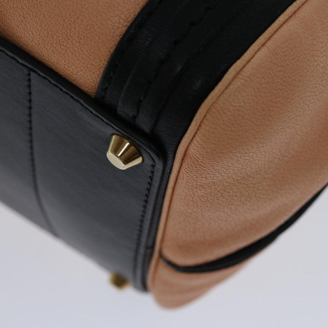 Chloe Hand Bag Leather 2way Black Beige ep3901