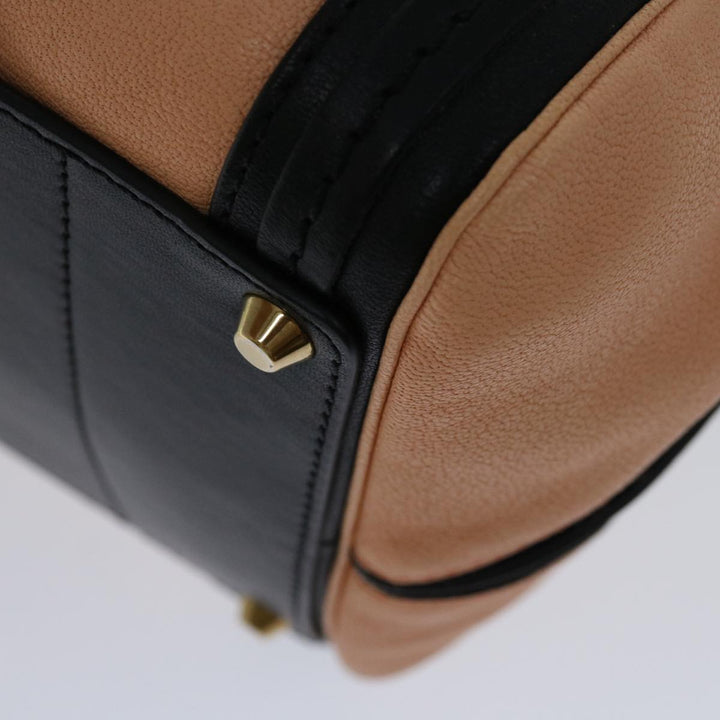 Chloe Hand Bag Leather 2way Black Beige ep3901