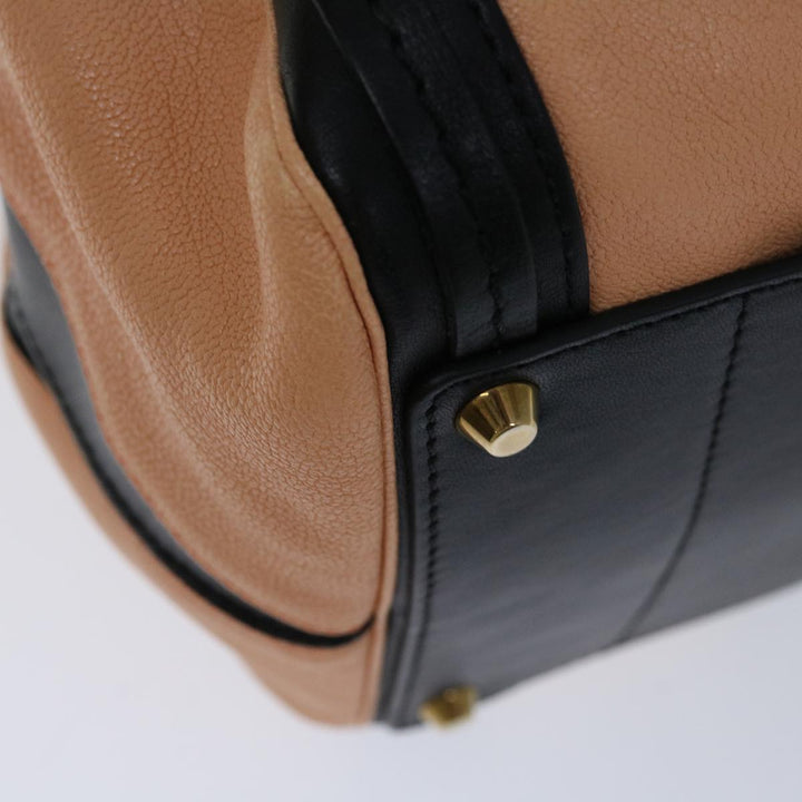 Chloe Hand Bag Leather 2way Black Beige ep3901