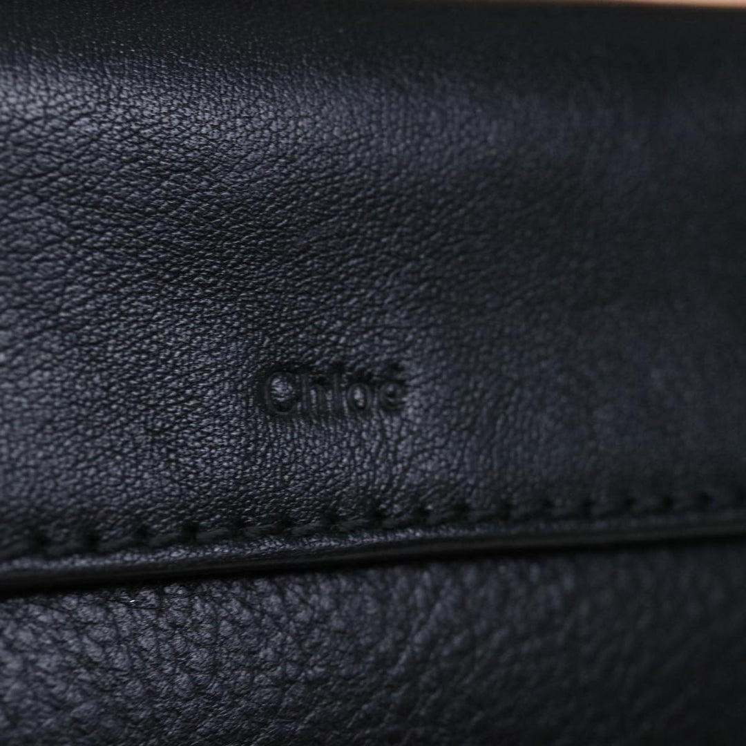 Chloe Hand Bag Leather 2way Black Beige ep3901