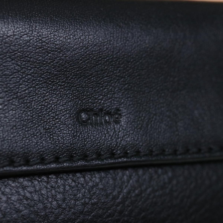 Chloe Hand Bag Leather 2way Black Beige ep3901