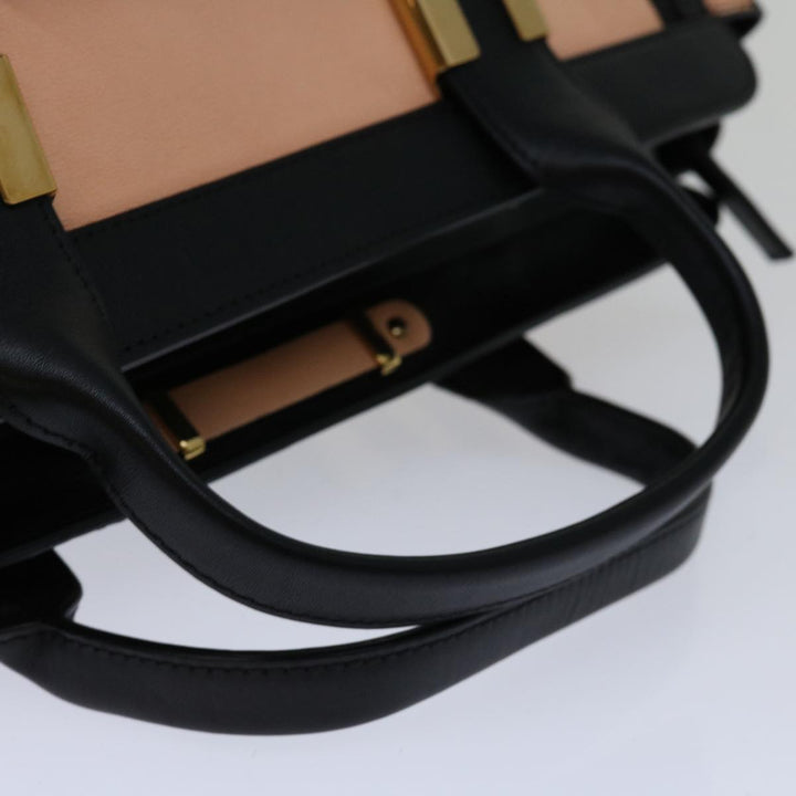 Chloe Hand Bag Leather 2way Black Beige ep3901