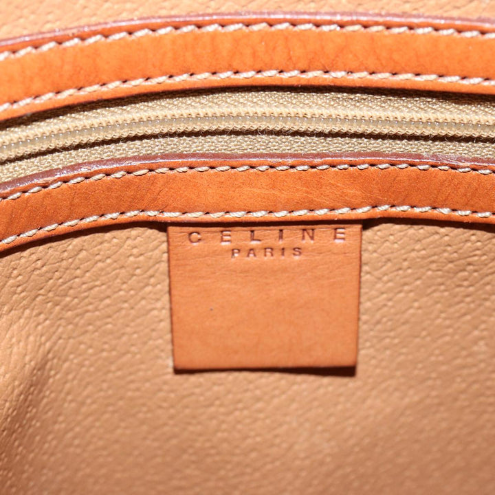 Celine Macadam Canvas Hand Bag PVC Brown Auth ep3982
