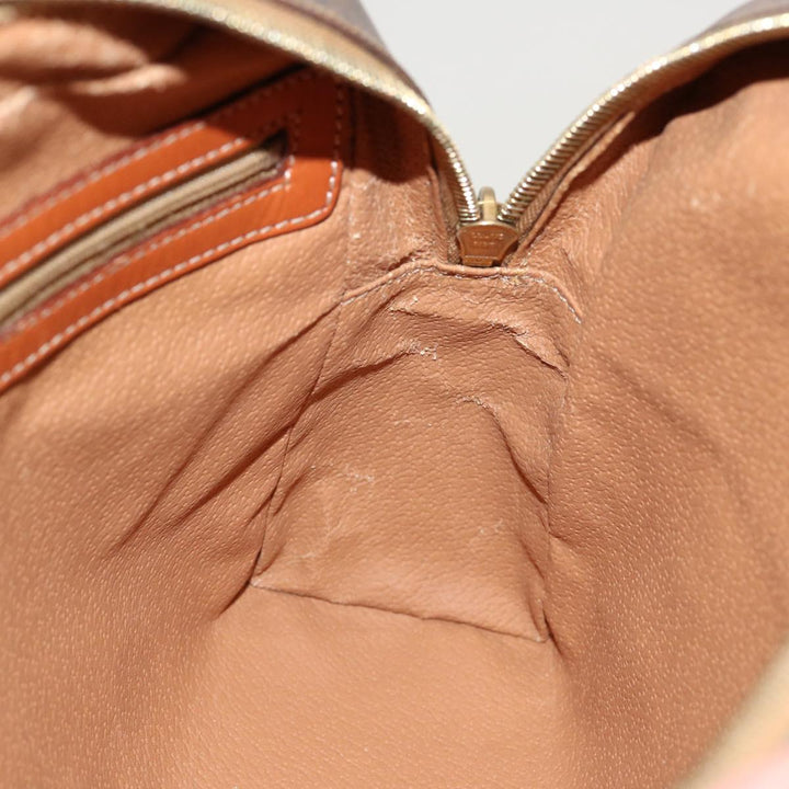 Celine Macadam Canvas Hand Bag PVC Brown Auth ep3982