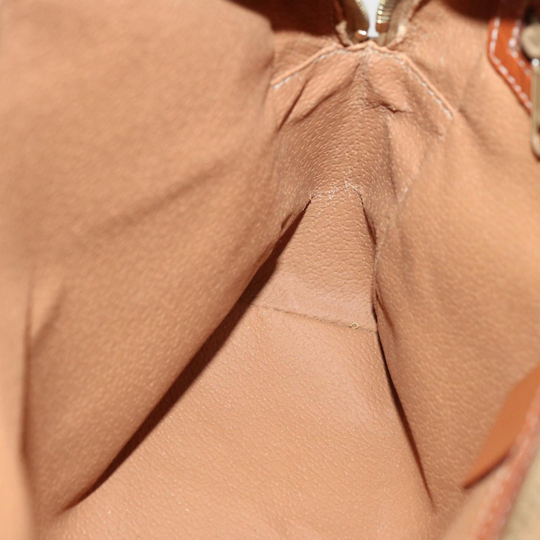 Celine Macadam Canvas Hand Bag PVC Brown Auth ep3982