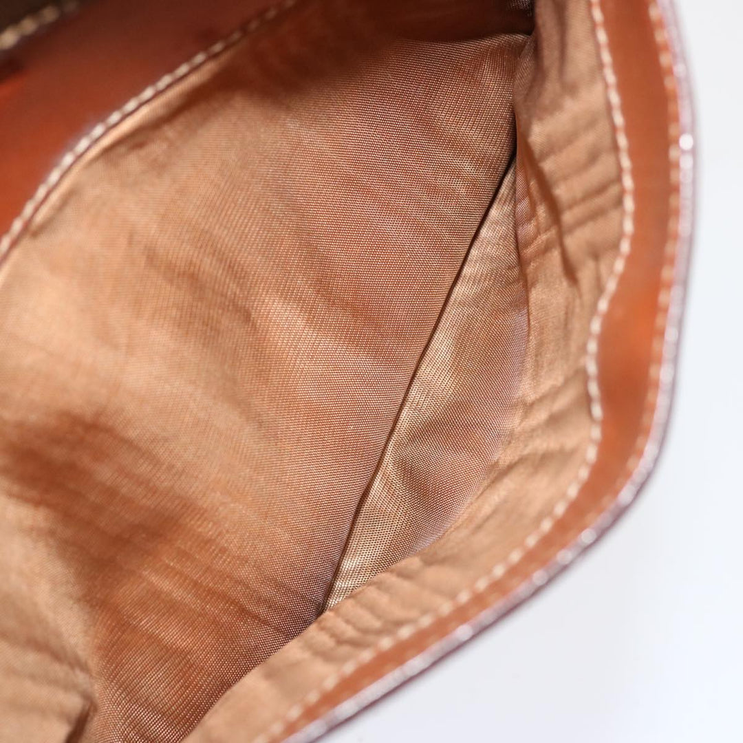 Celine Macadam Canvas Hand Bag PVC Brown Auth ep3982
