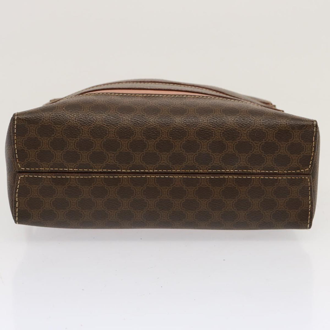 Celine Macadam Canvas Hand Bag PVC Brown Auth ep3982