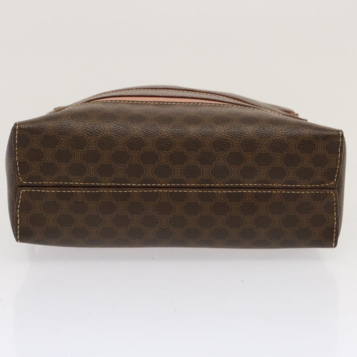 Celine Macadam Canvas Hand Bag PVC Brown Auth ep3982