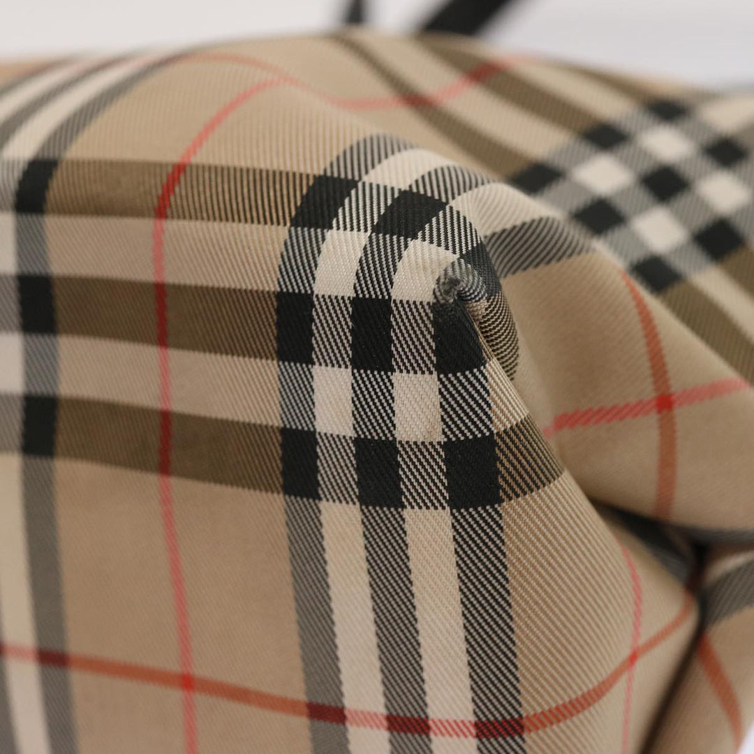 Burberry Nova Check Hand Bag Nylon Beige Auth ep4001