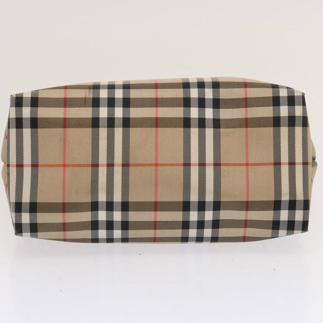 Burberry Nova Check Hand Bag Nylon Beige Auth ep4001
