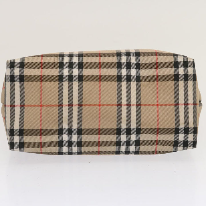 Burberry Nova Check Hand Bag Nylon Beige Auth ep4001