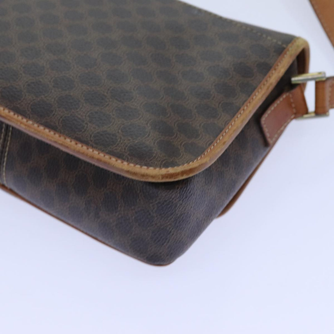 Celine Macadam Canvas Shoulder Bag PVC Brown Auth ep4008