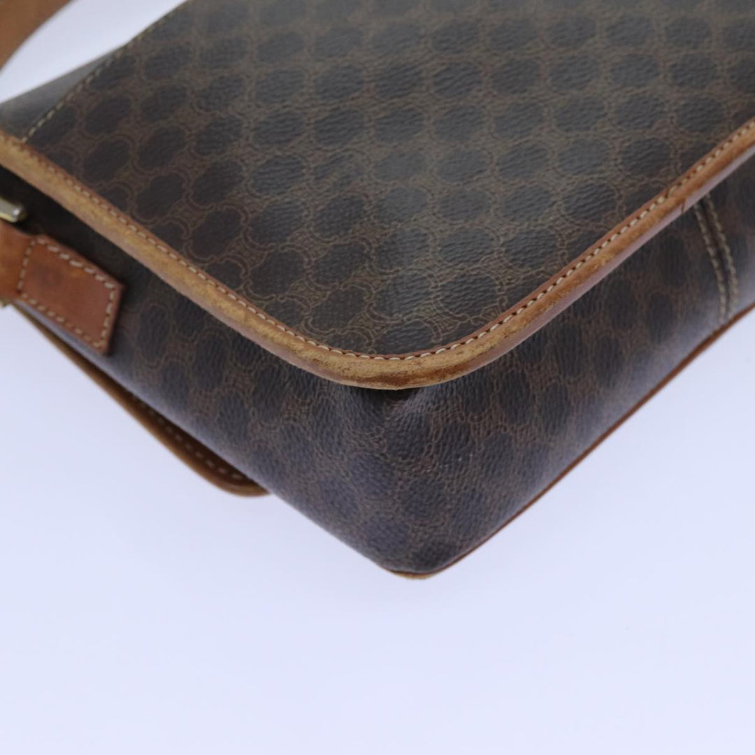 Celine Macadam Canvas Shoulder Bag PVC Brown Auth ep4008