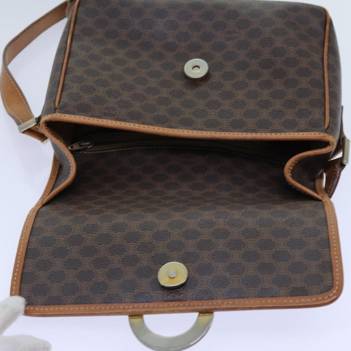 Celine Macadam Canvas Shoulder Bag PVC Brown Auth ep4008