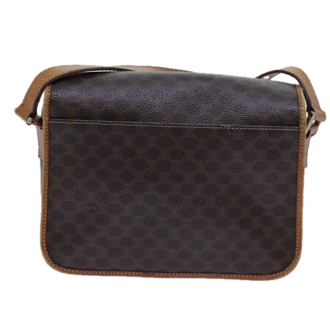 Celine Macadam Canvas Shoulder Bag PVC Brown Auth ep4008