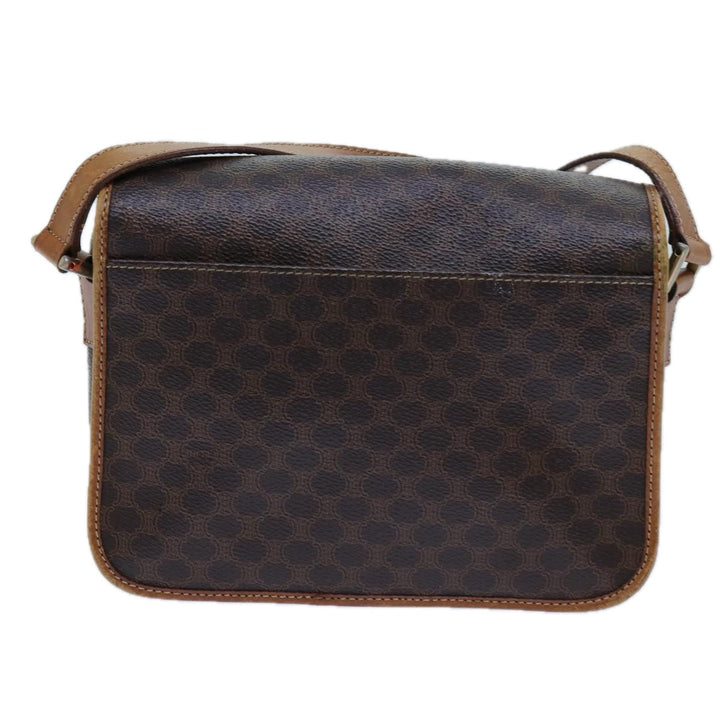Celine Macadam Canvas Shoulder Bag PVC Brown Auth ep4008