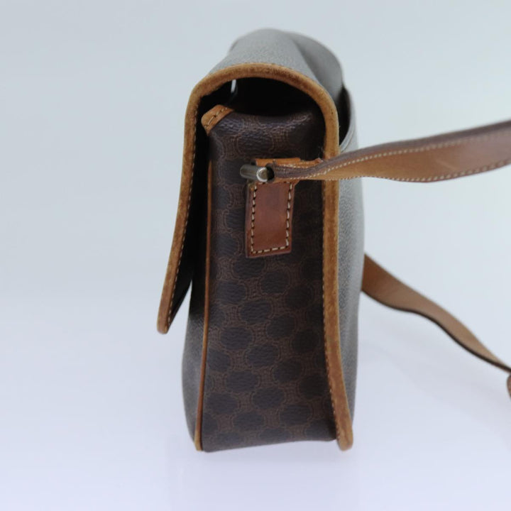 Celine Macadam Canvas Shoulder Bag PVC Brown Auth ep4008