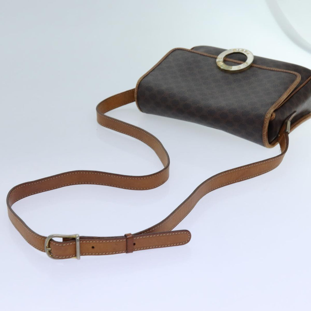 Celine Macadam Canvas Shoulder Bag PVC Brown Auth ep4008