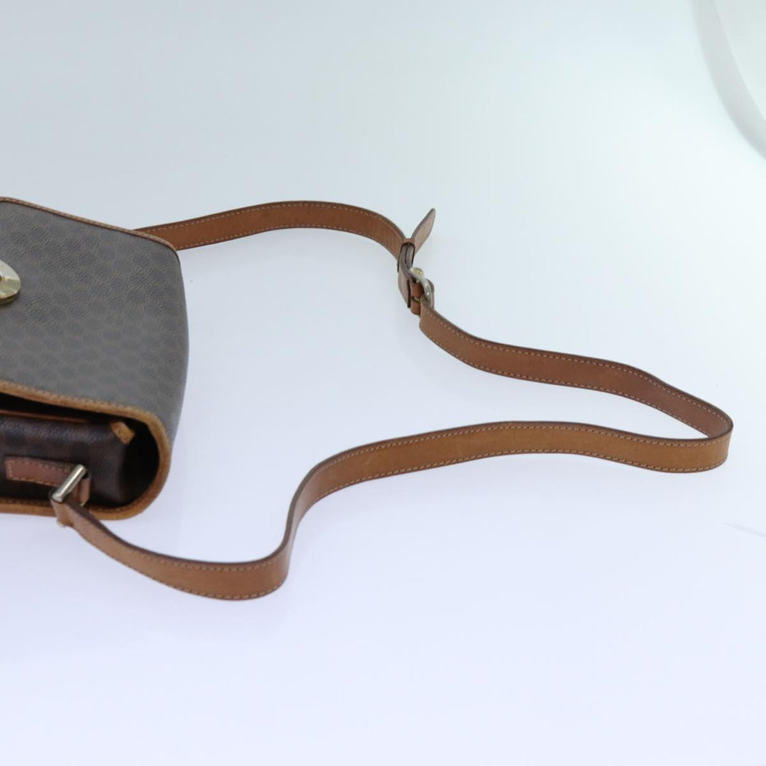 Celine Macadam Canvas Shoulder Bag PVC Brown Auth ep4008