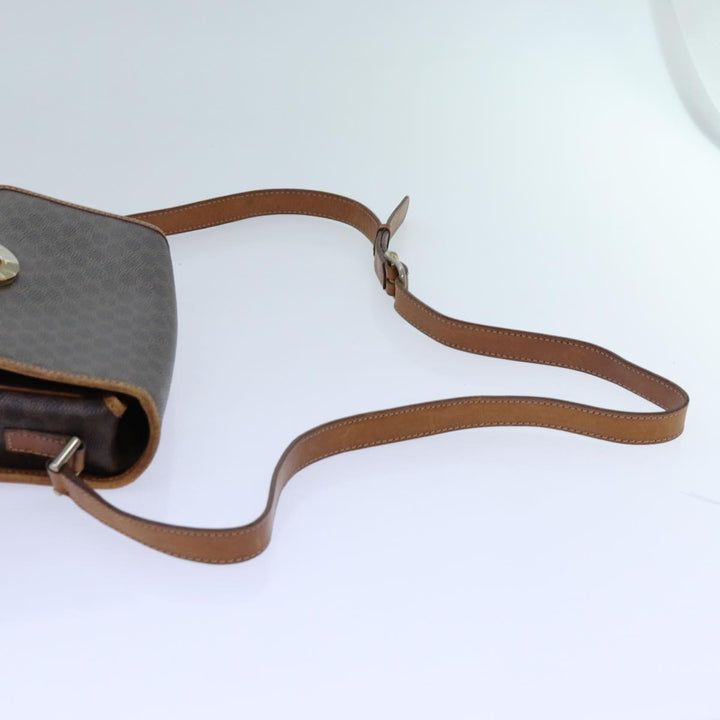 Celine Macadam Canvas Shoulder Bag PVC Brown Auth ep4008