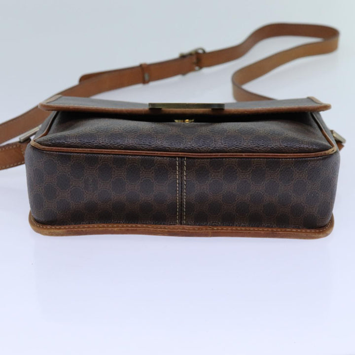 Celine Macadam Canvas Shoulder Bag PVC Brown Auth ep4008