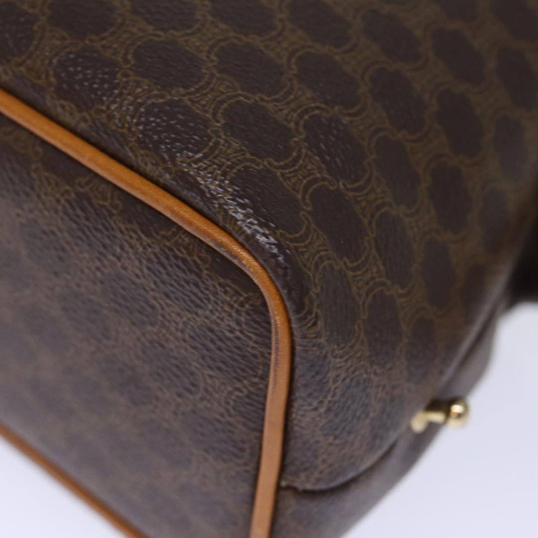 Celine Macadam Canvas Hand Bag PVC Brown Auth ep4089