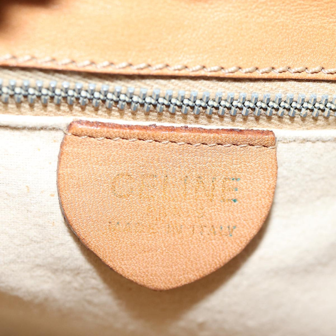 Celine Macadam Canvas Hand Bag PVC Brown Auth ep4089