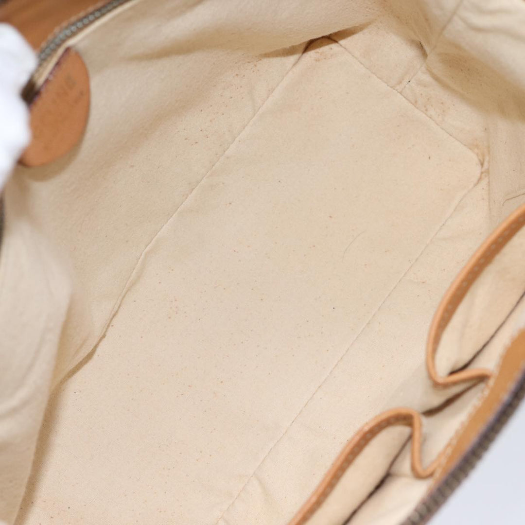 Celine Macadam Canvas Hand Bag PVC Brown Auth ep4089