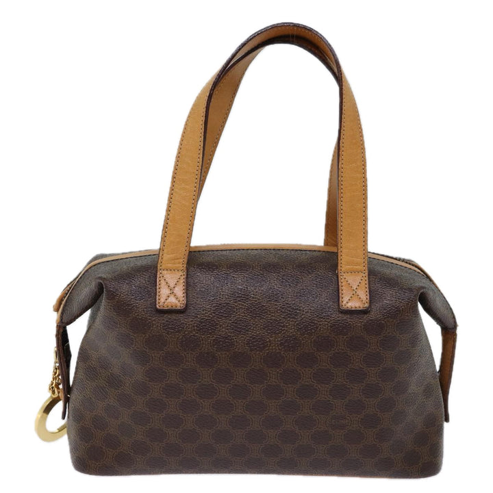 Celine Macadam Canvas Hand Bag PVC Brown Auth ep4089