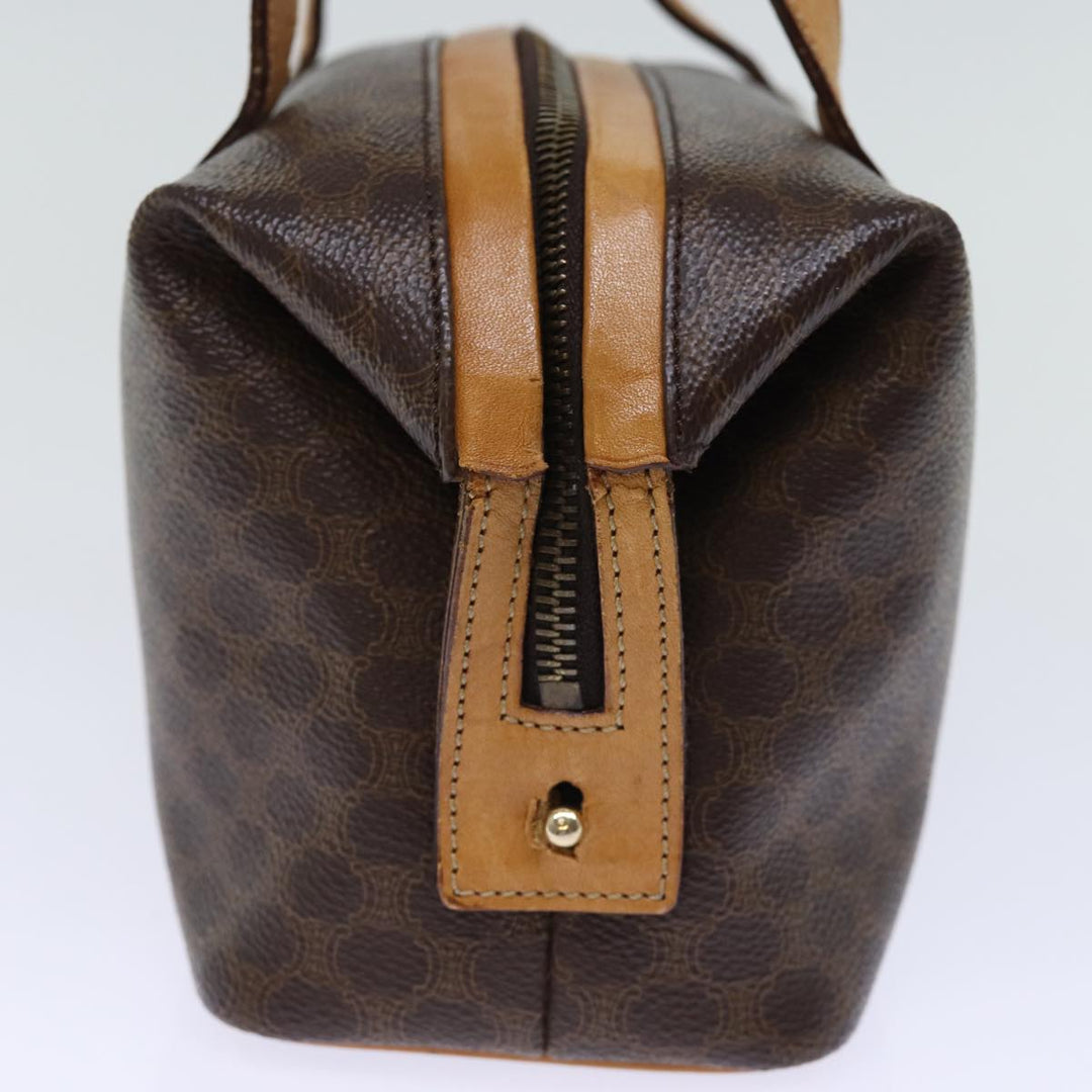 Celine Macadam Canvas Hand Bag PVC Brown Auth ep4089