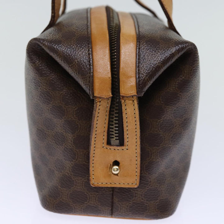 Celine Macadam Canvas Hand Bag PVC Brown Auth ep4089