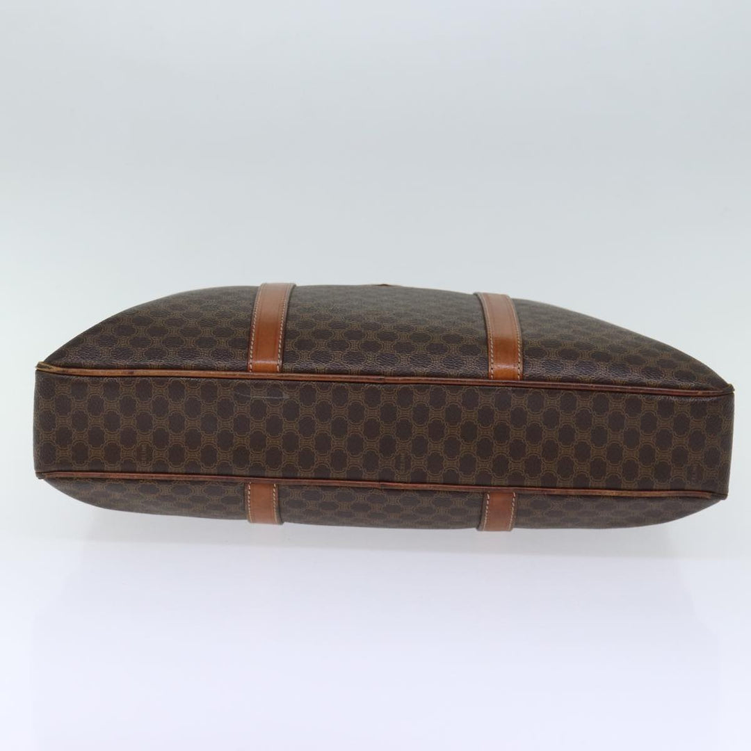 Celine Macadam Canvas Business Bag PVC Leather Brown  ep4097