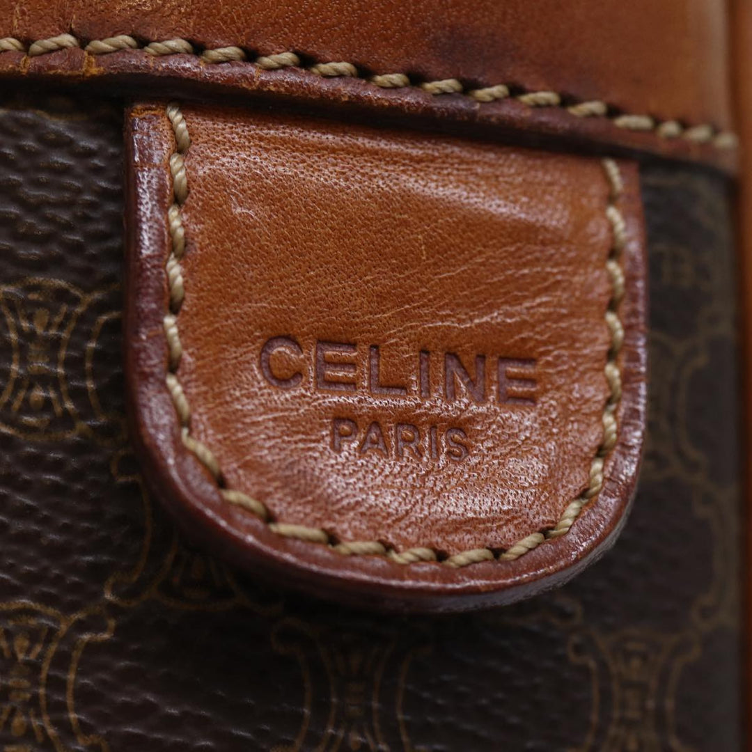 Celine Macadam Canvas Business Bag PVC Leather Brown  ep4097