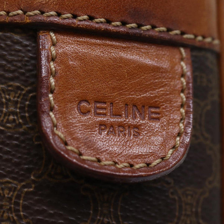 Celine Macadam Canvas Business Bag PVC Leather Brown  ep4097