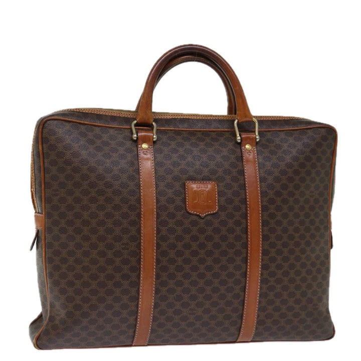 Celine Macadam Canvas Business Bag PVC Leather Brown  ep4097