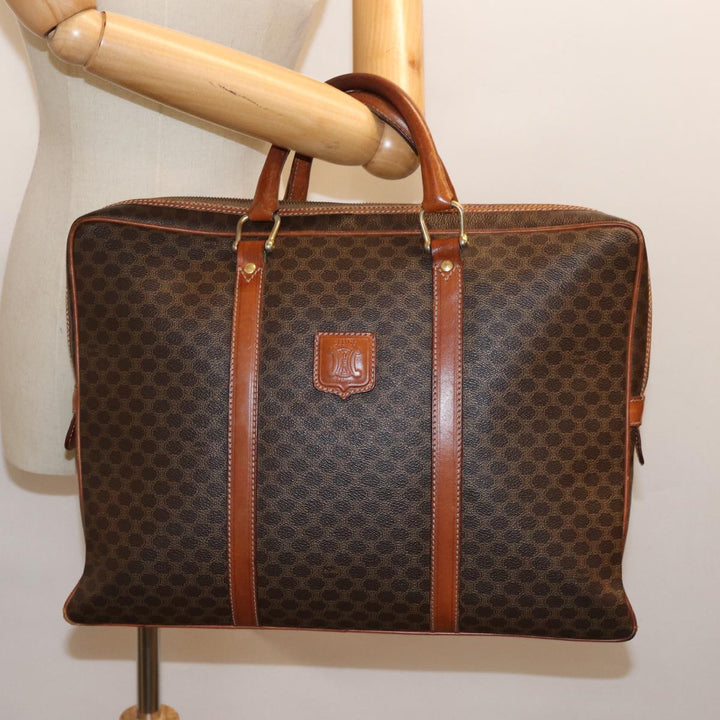 Celine Macadam Canvas Business Bag PVC Leather Brown  ep4097