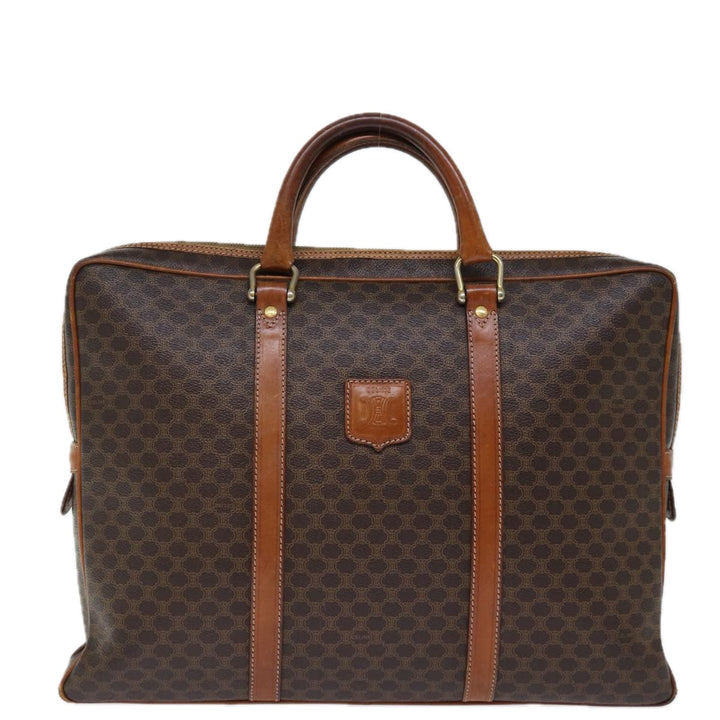 Celine Macadam Canvas Business Bag PVC Leather Brown  ep4097