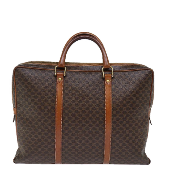Celine Macadam Canvas Business Bag PVC Leather Brown  ep4097