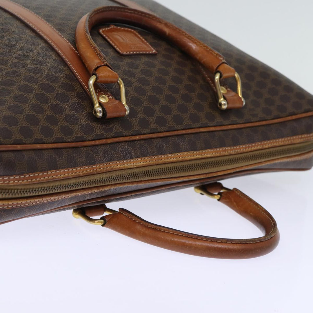 Celine Macadam Canvas Business Bag PVC Leather Brown  ep4097