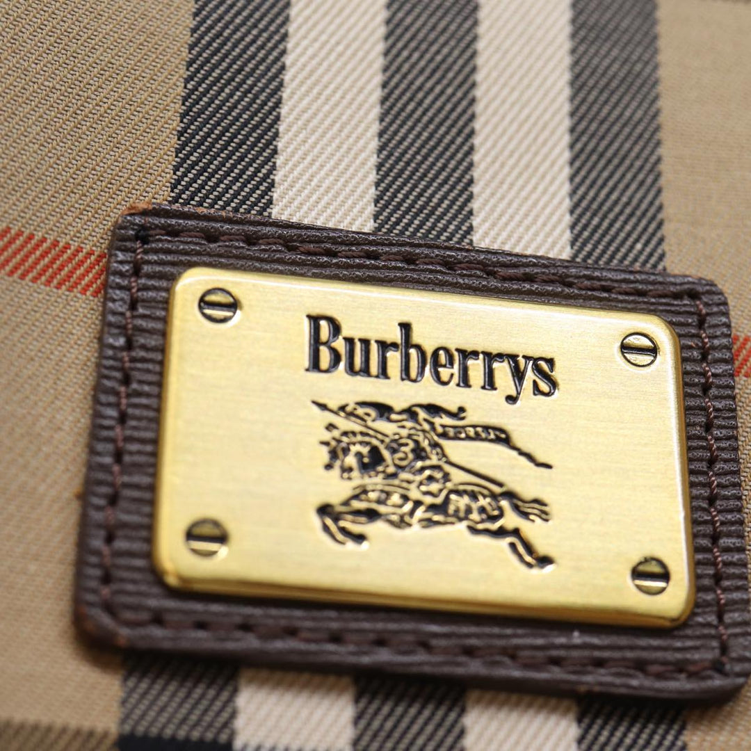 BurberrySs Nova Check Tote Bag Canvas Beige Auth ep4173