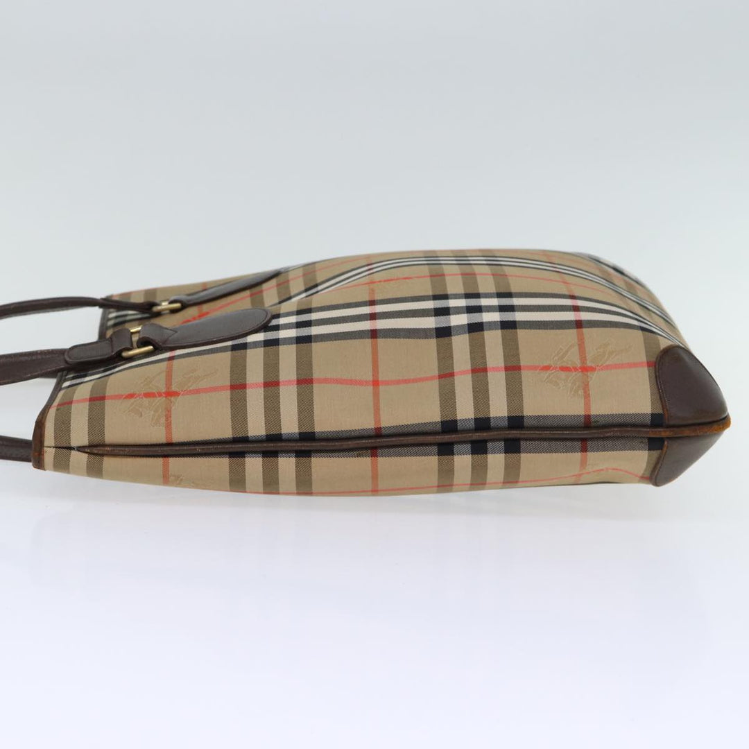 BurberrySs Nova Check Tote Bag Canvas Beige Auth ep4173