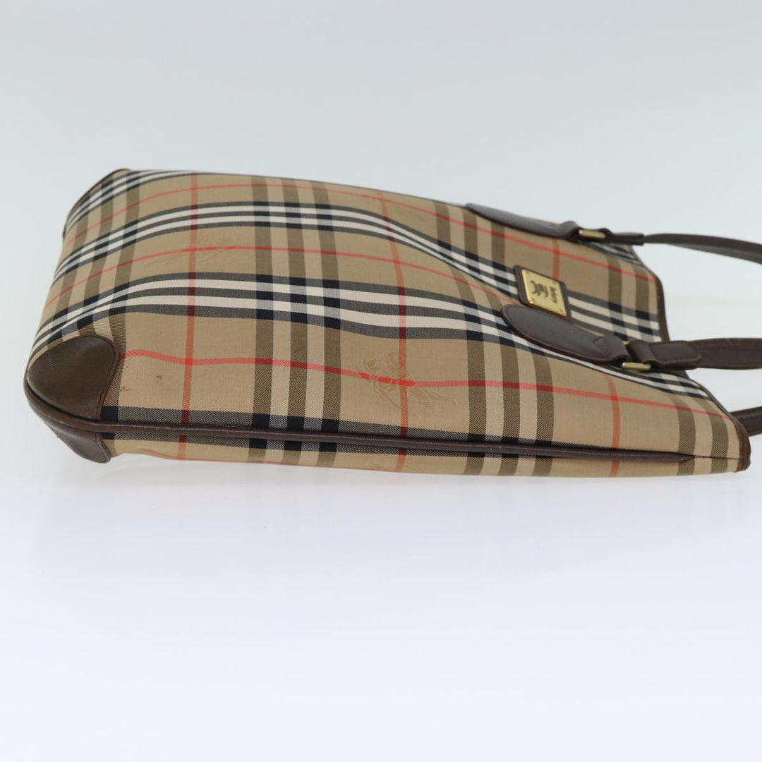 BurberrySs Nova Check Tote Bag Canvas Beige Auth ep4173