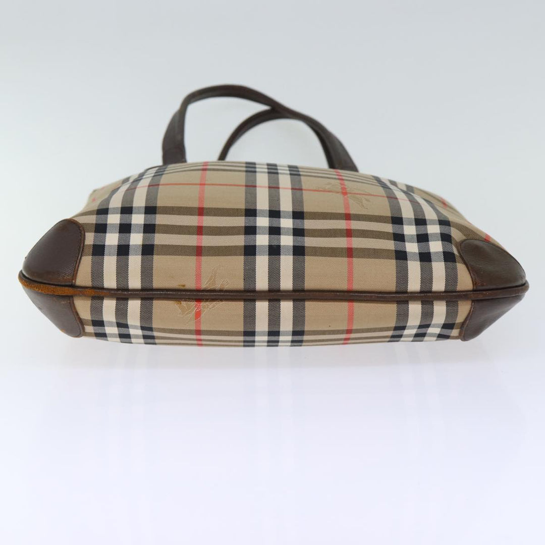 BurberrySs Nova Check Tote Bag Canvas Beige Auth ep4173
